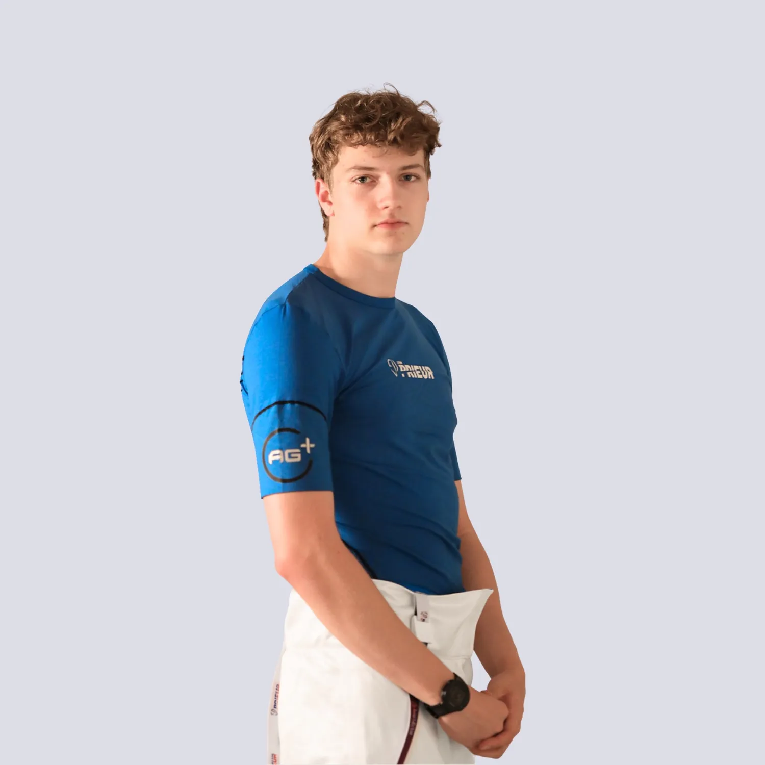 Prieur AG+ tee-shirt argent homme anti-odeur