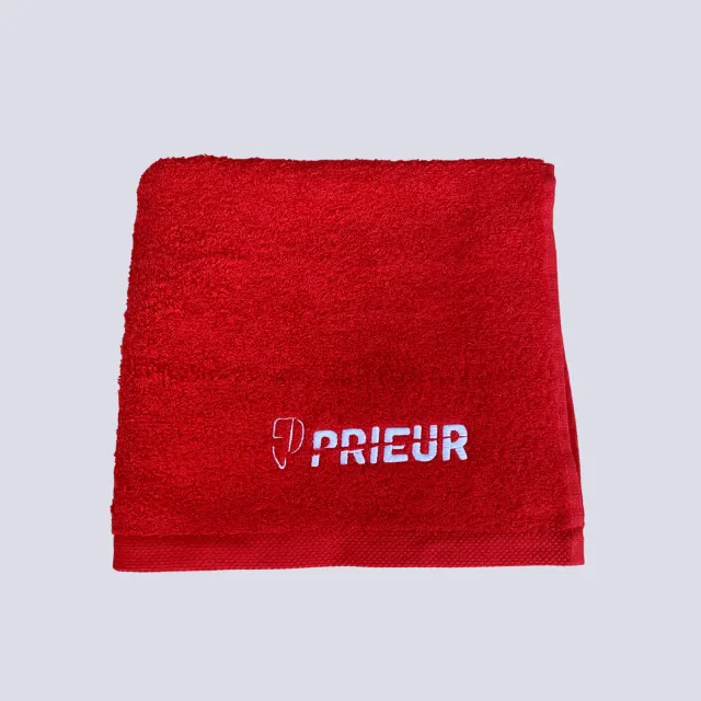 Prieur serviette éponge rouge 50x90 coton
