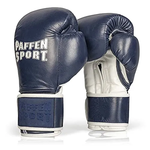 Paffen Sport Pro Klett gants boxe cuir 12 oz bleu sparring