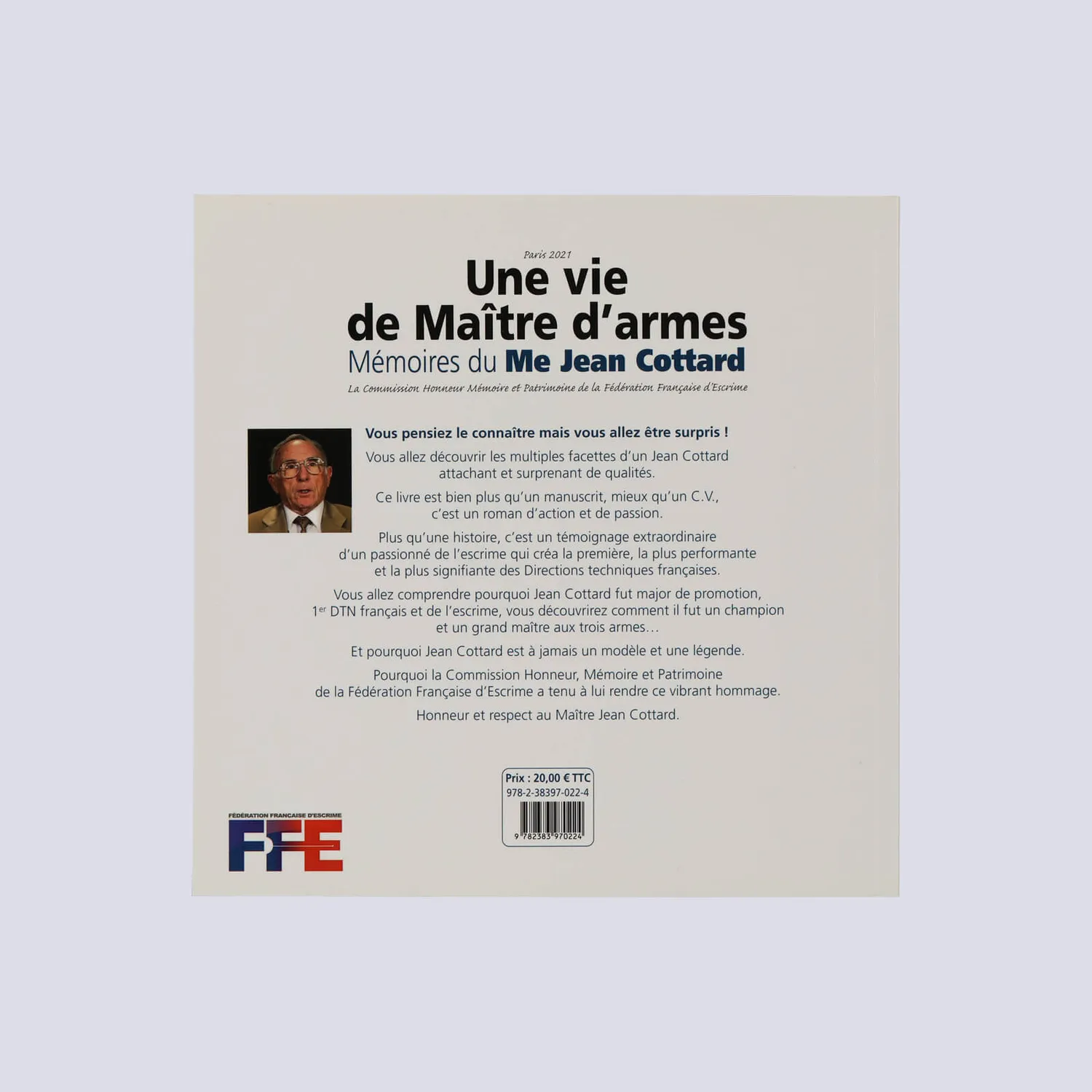 Prieur livre Une vie de Maître d'armes Jean Cottard