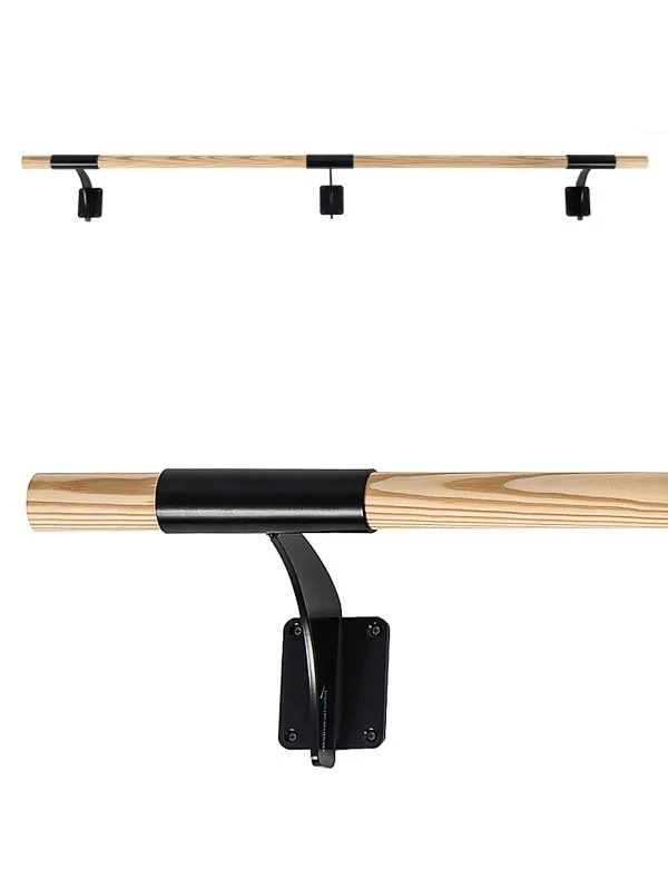 Dinamica Ballet Arabesque Single Black barre ballet murale simple noire