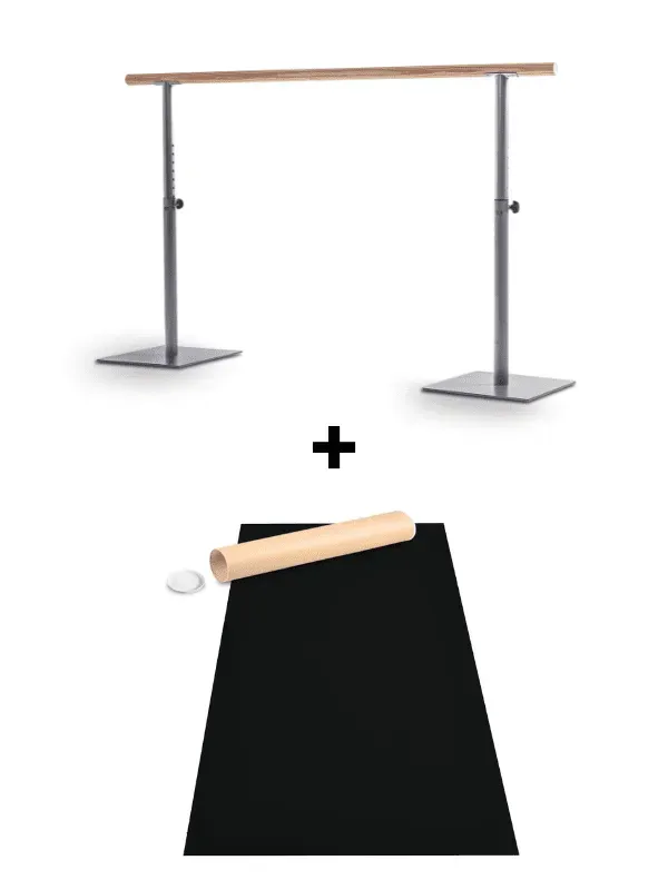 Dinamica Ballet Juliette barre de ballet 1,5m + tapis Ondine bois