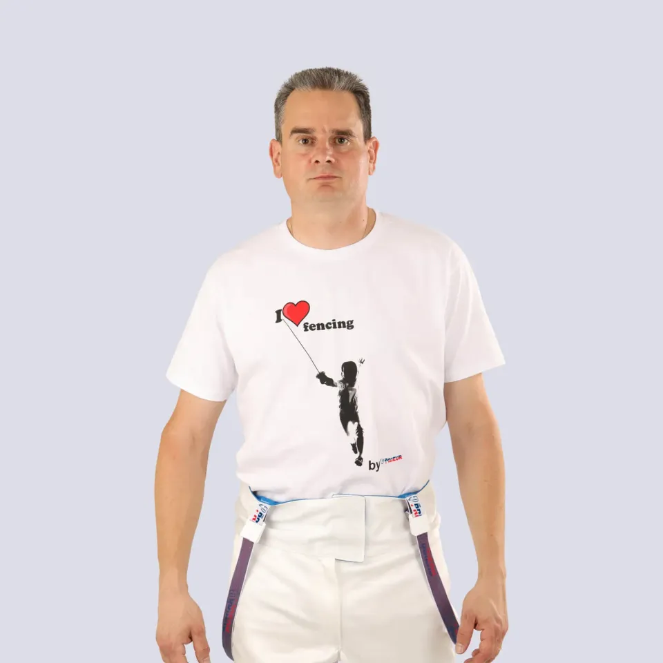 Prieur Sports I love fencing tee-shirt homme coton