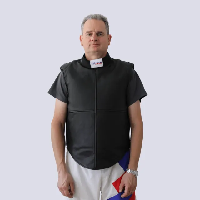 Prieur plastron maître d'armes cuir sans manches