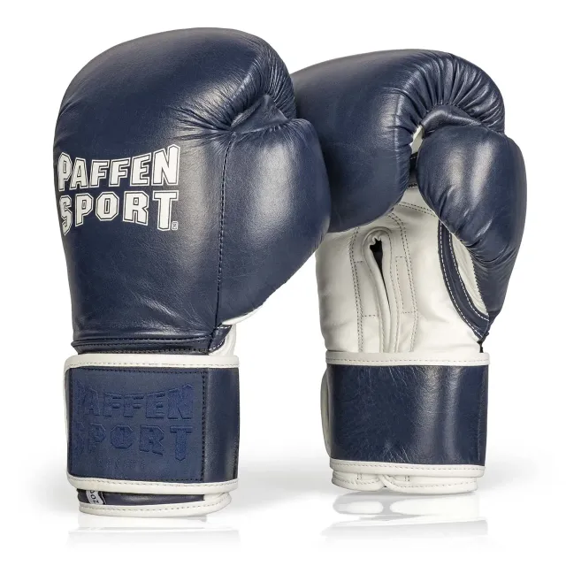 Paffen Sport Pro Klett gants boxe cuir 12 oz bleu sparring